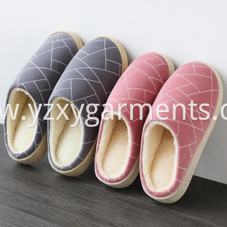 Plush non-slip cotton slippers